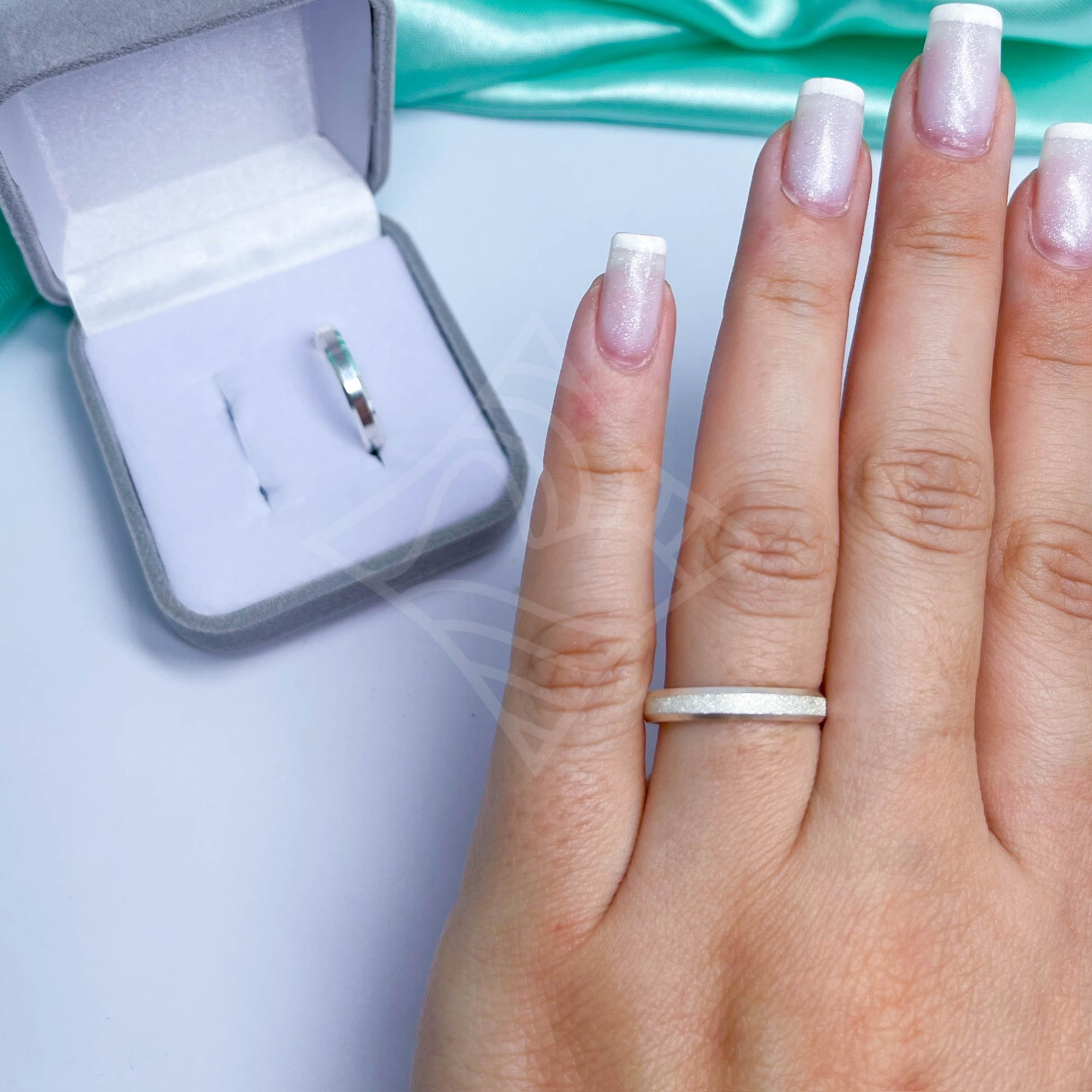 Aliança Unitária Diamantada Chanfrada 3mm - Prata 950