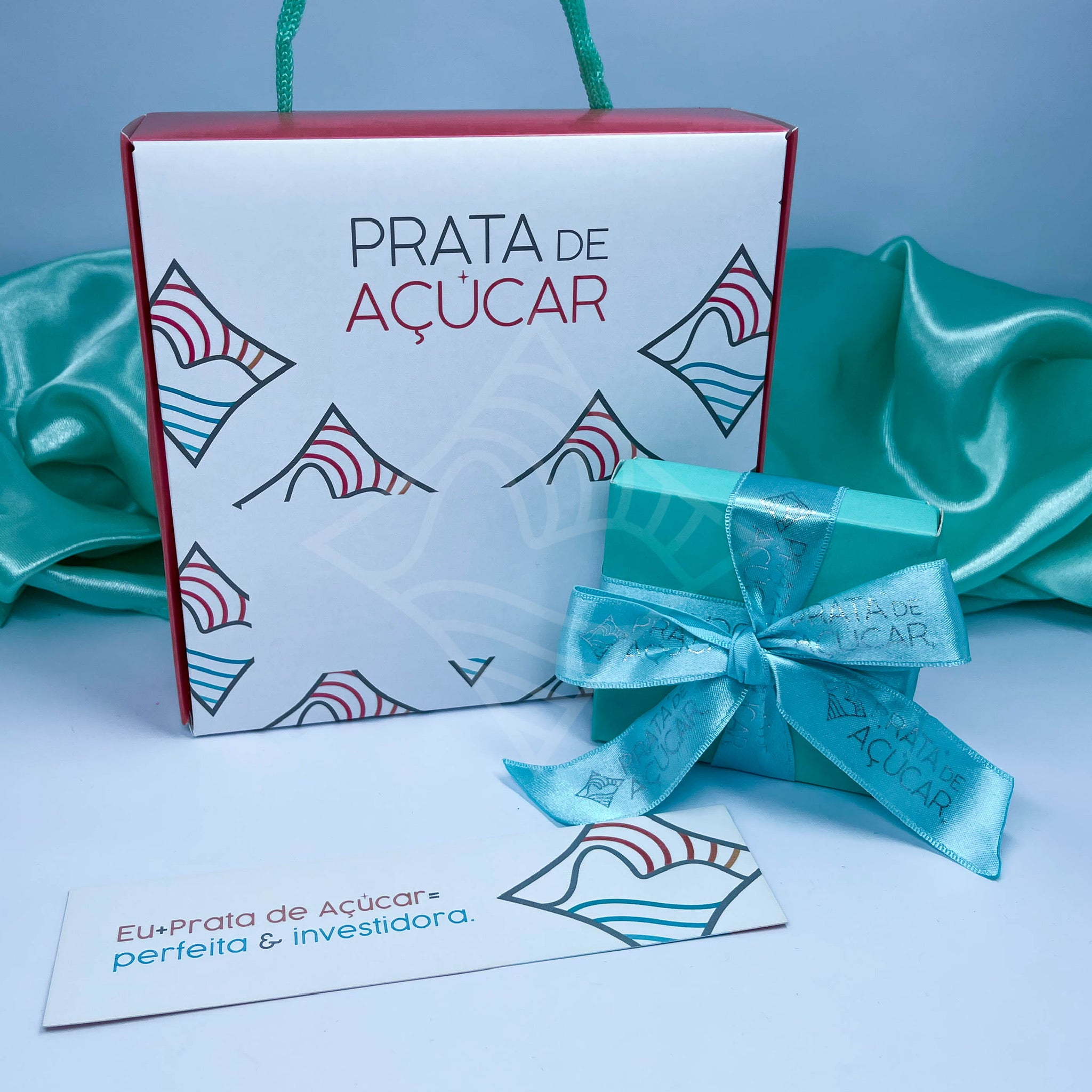 Caixa Porta Joias - Embalagem para Presente - Prata de Açúcar - Azul tiffany