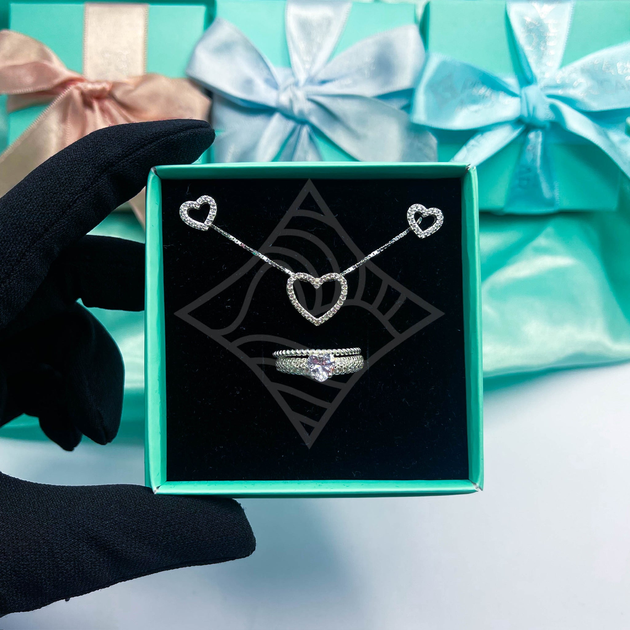 Caixa Porta Joias - Embalagem para Presente - Prata de Açúcar - Azul tiffany