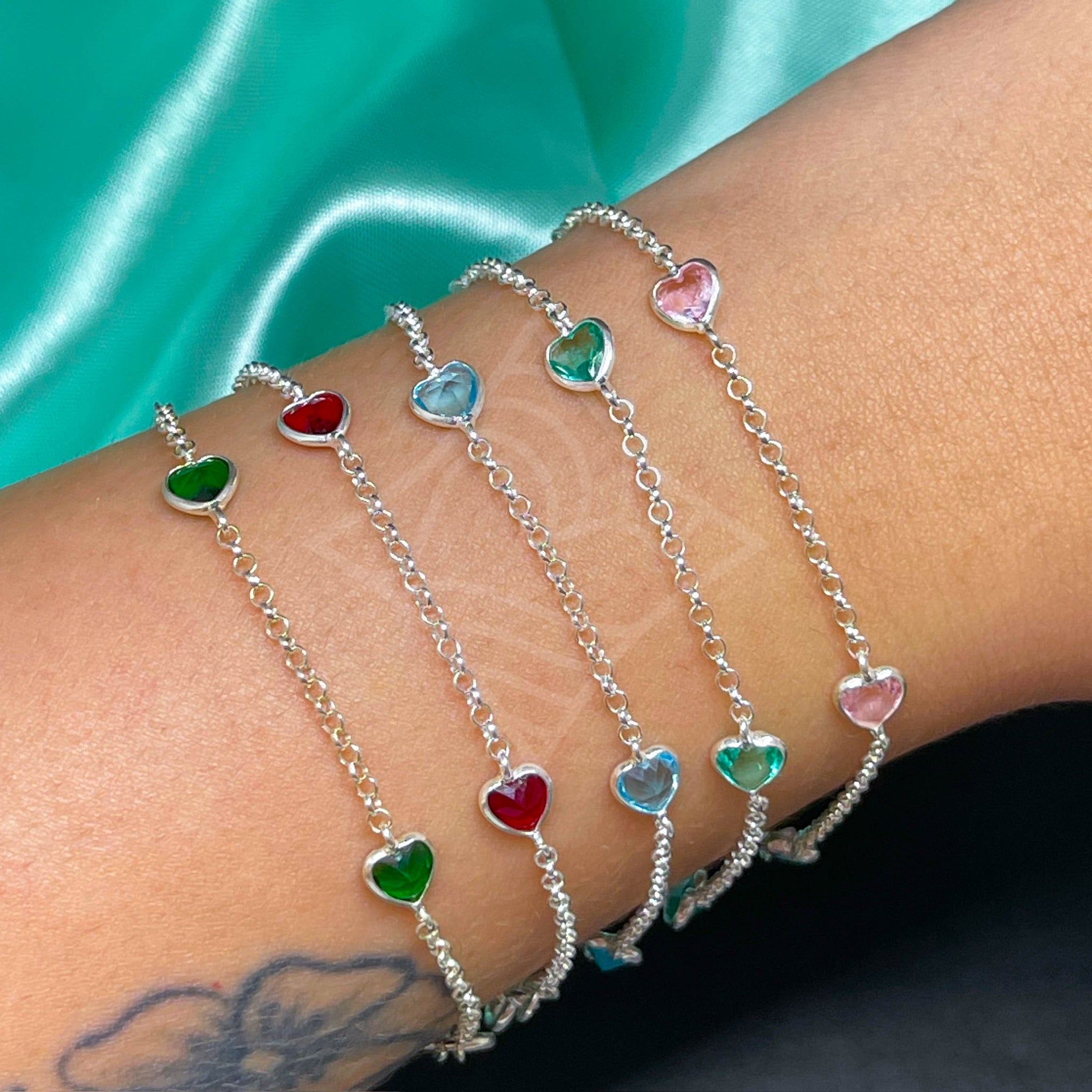 Pulseira 4 Pontos de Luz Coração Delicado