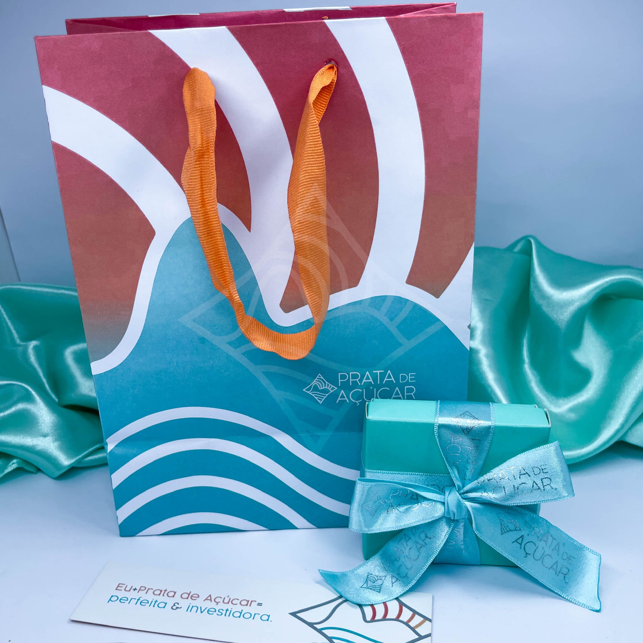 Caixa Porta Joias - Embalagem para Presente - Prata de Açúcar - Azul tiffany