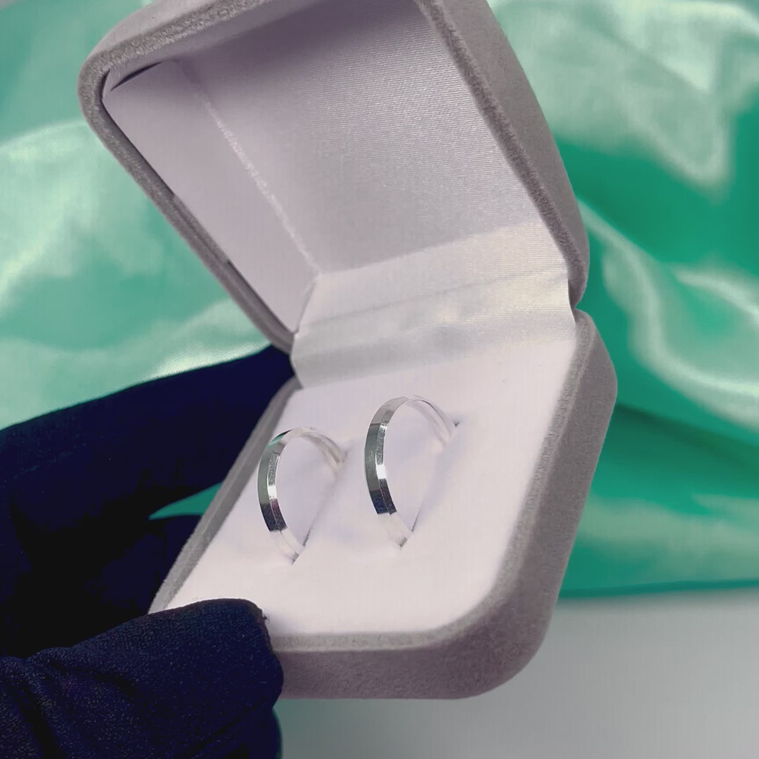 Aliança Unitária Lisa Chanfrada 3mm - Prata 950