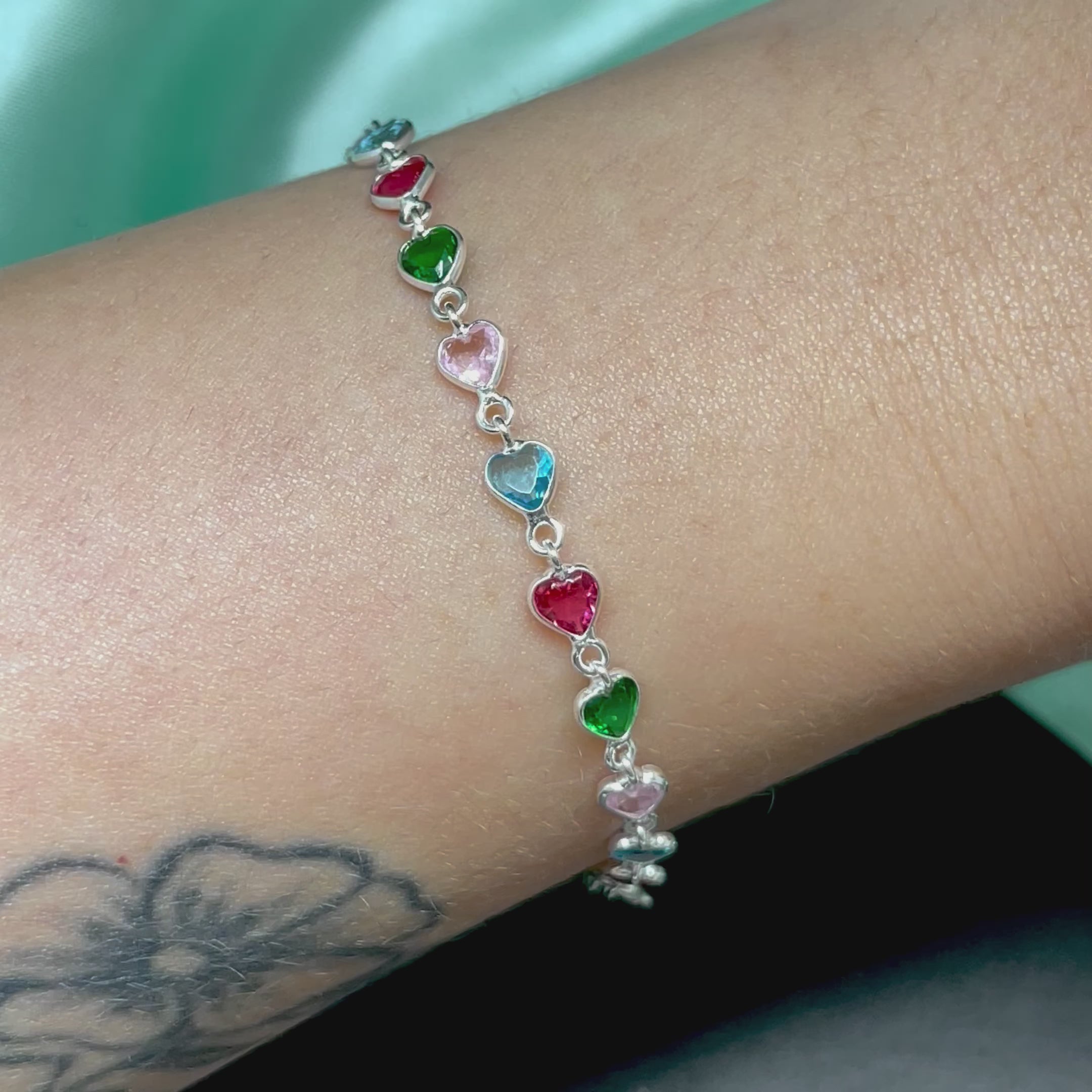 Pulseira 100% Coração Delicado Colorida
