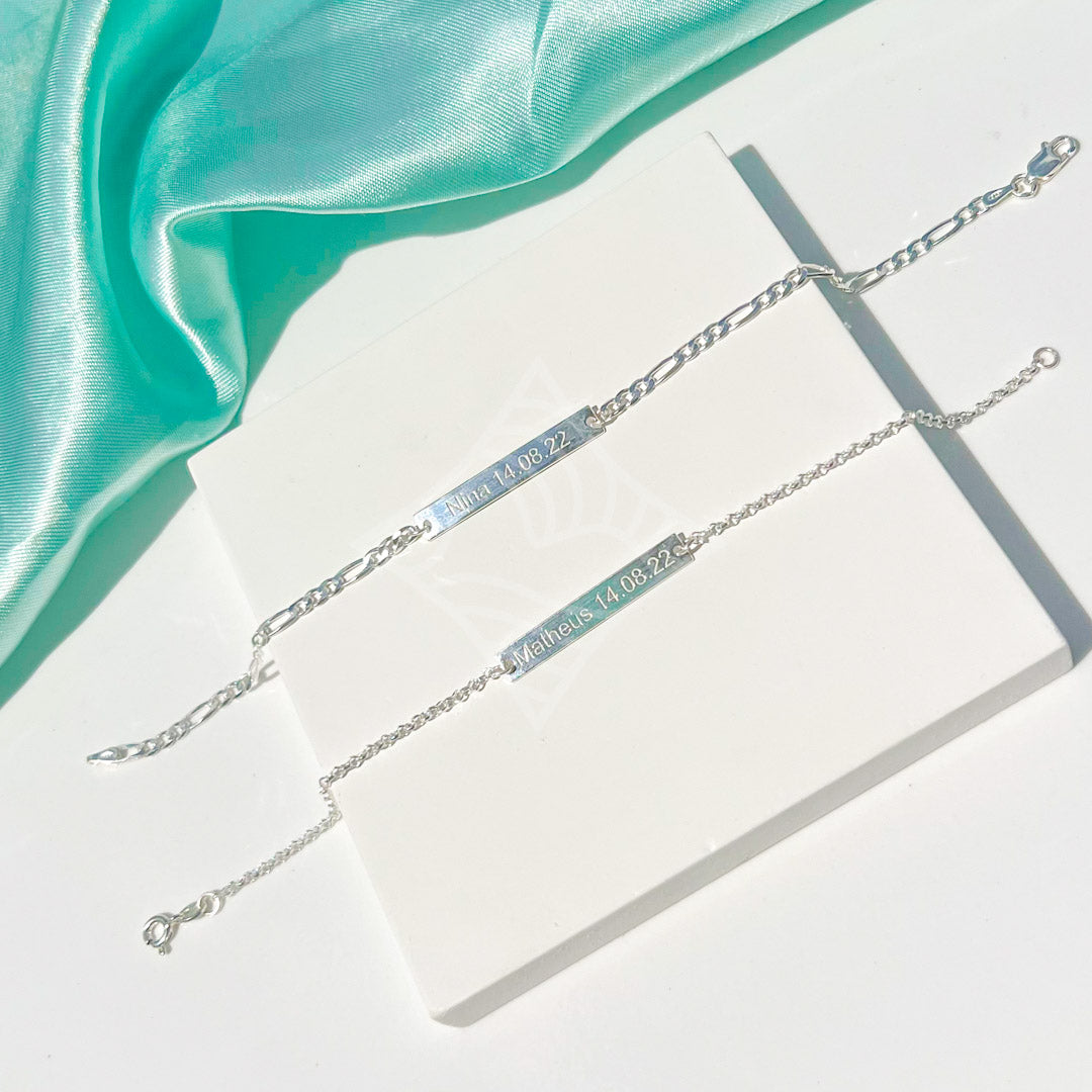 Pulseiras Casal Gravação Personalizada Nome e Data