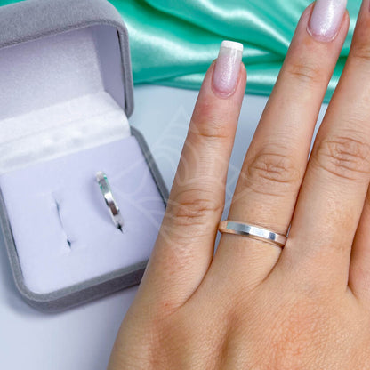 Aliança Unitária Lisa Chanfrada 3mm - Prata 950