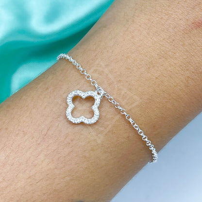 Pulseira Trevo Van Cleef Cravejada