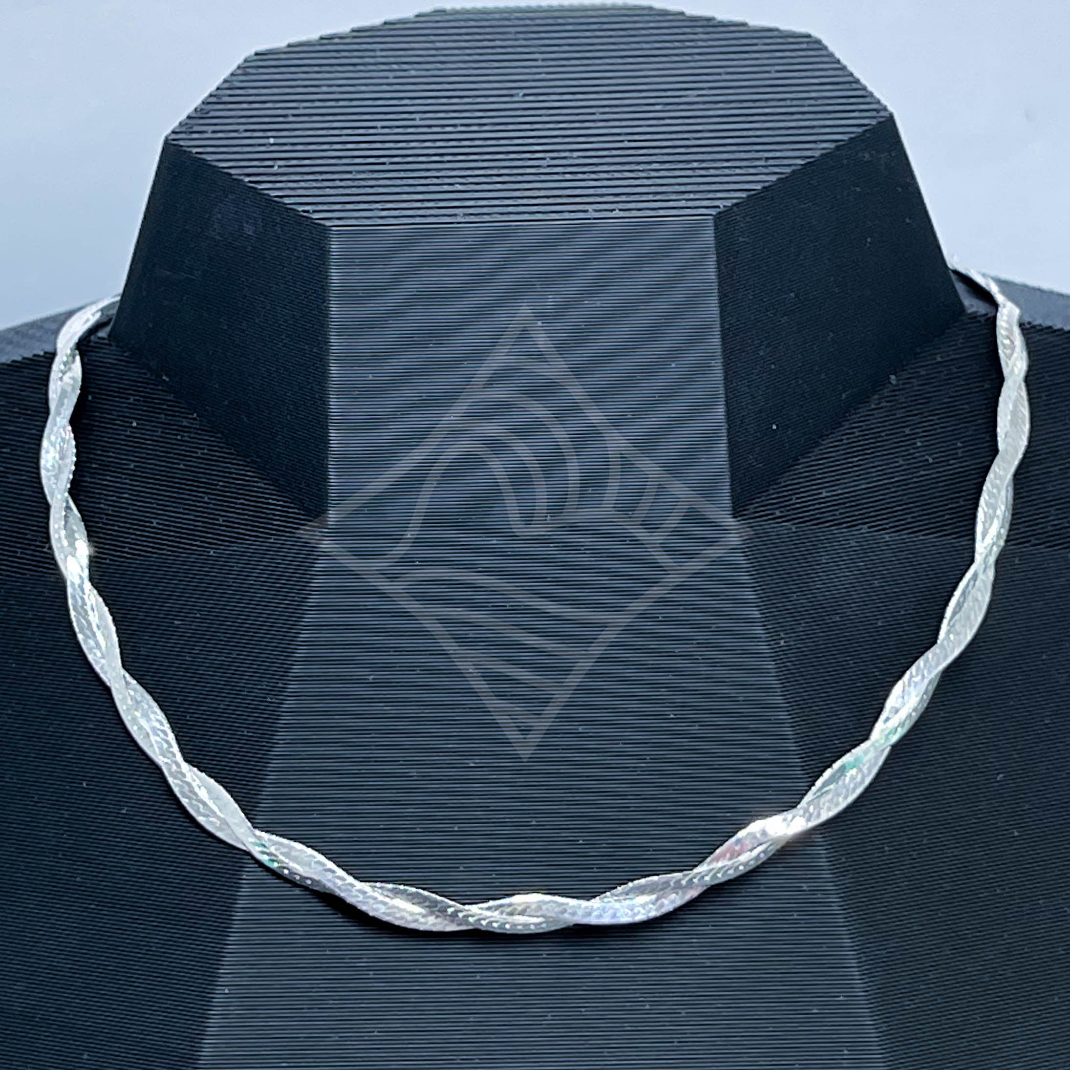 Chocker Laminada Dupla Trançada 40cm