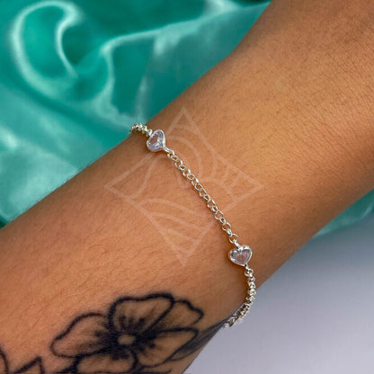 Pulseira 4 Pontos de Luz Coração Delicado