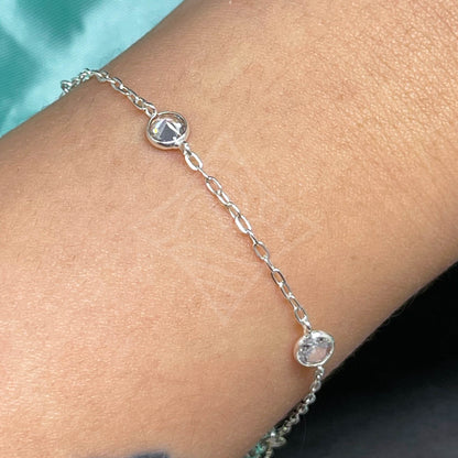 Mimo Top Mulher - Conjunto Ponto De Luz & Pulseira 4 Pontos De Luz Delicado 5mm