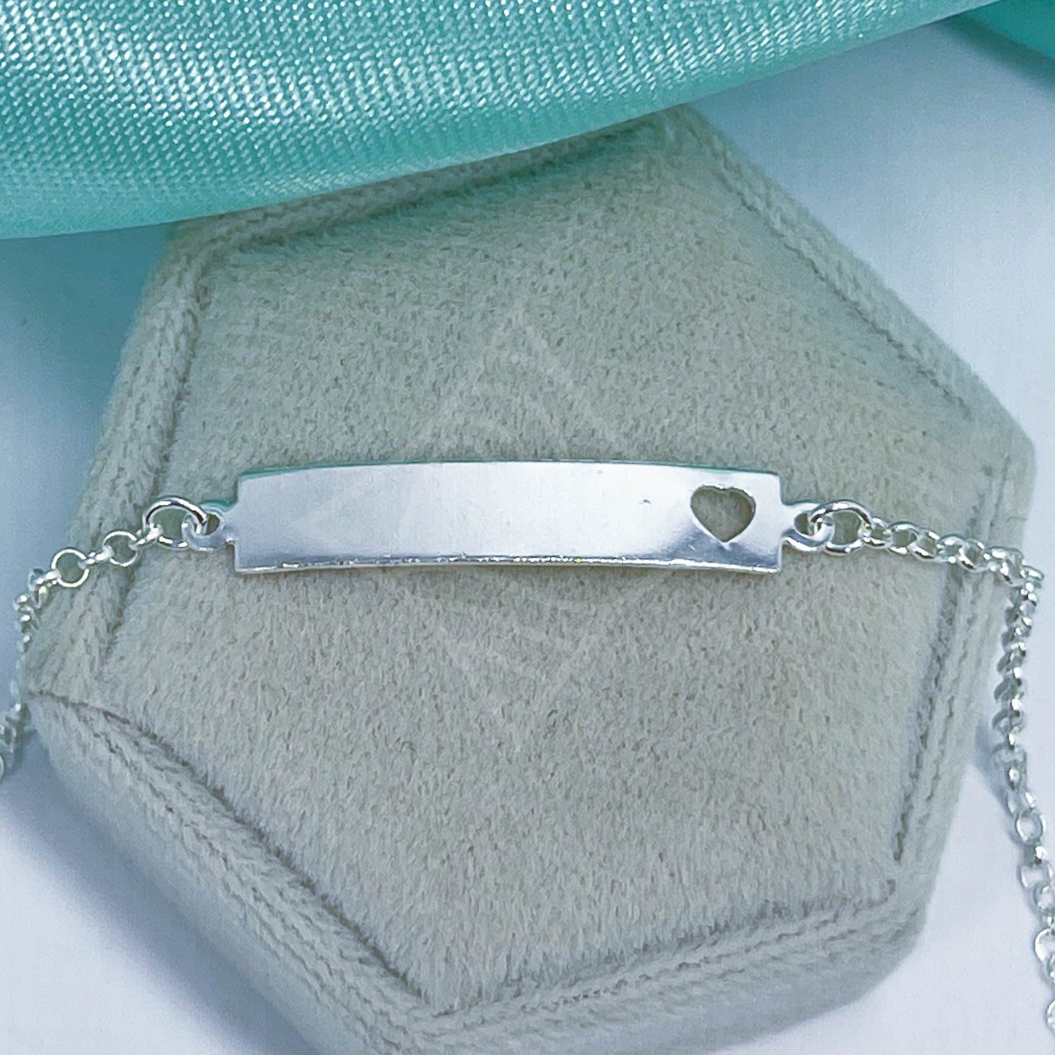 Pulseira Plaquinha Coração Infantil