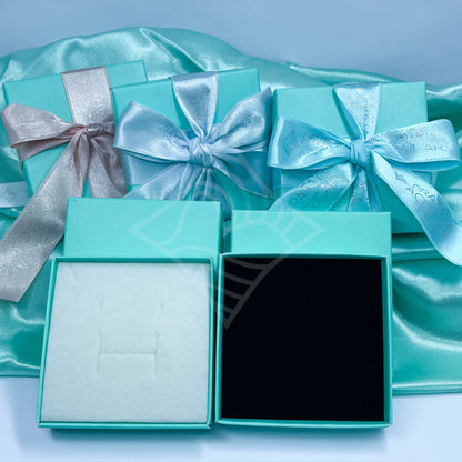 Caixa Porta Joias - Embalagem para Presente - Prata de Açúcar - Azul tiffany