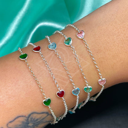 Pulseira 4 Pontos de Luz Coração Delicado