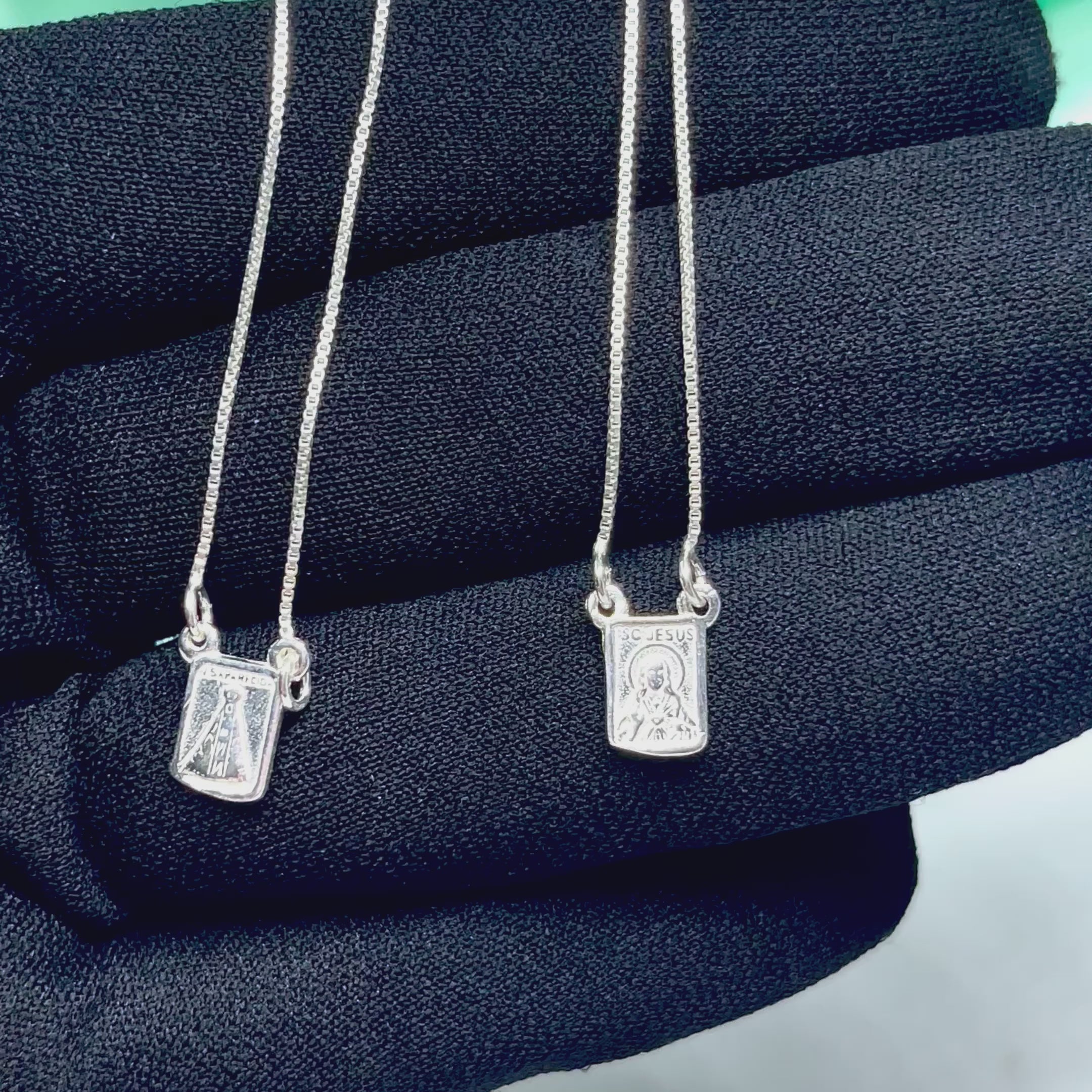 Escapulário Nossa Senhora Aparecida, Nossa Senhora do Carmo e Sagrado Coração de Jesus