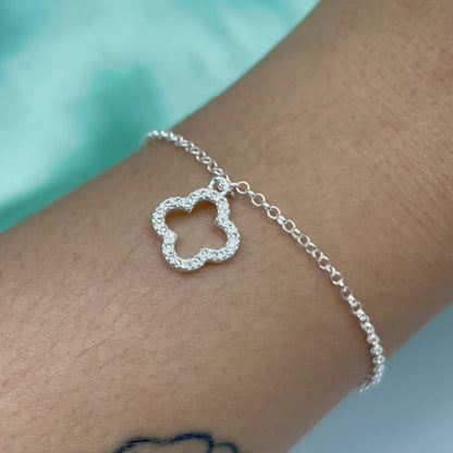 Pulseira Trevo Van Cleef Cravejada