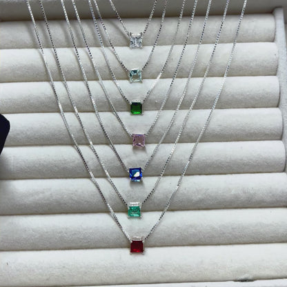 Colar Cristal Cores Quadrado