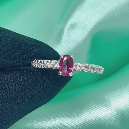 Anel Solitário Ju Rosa Pink