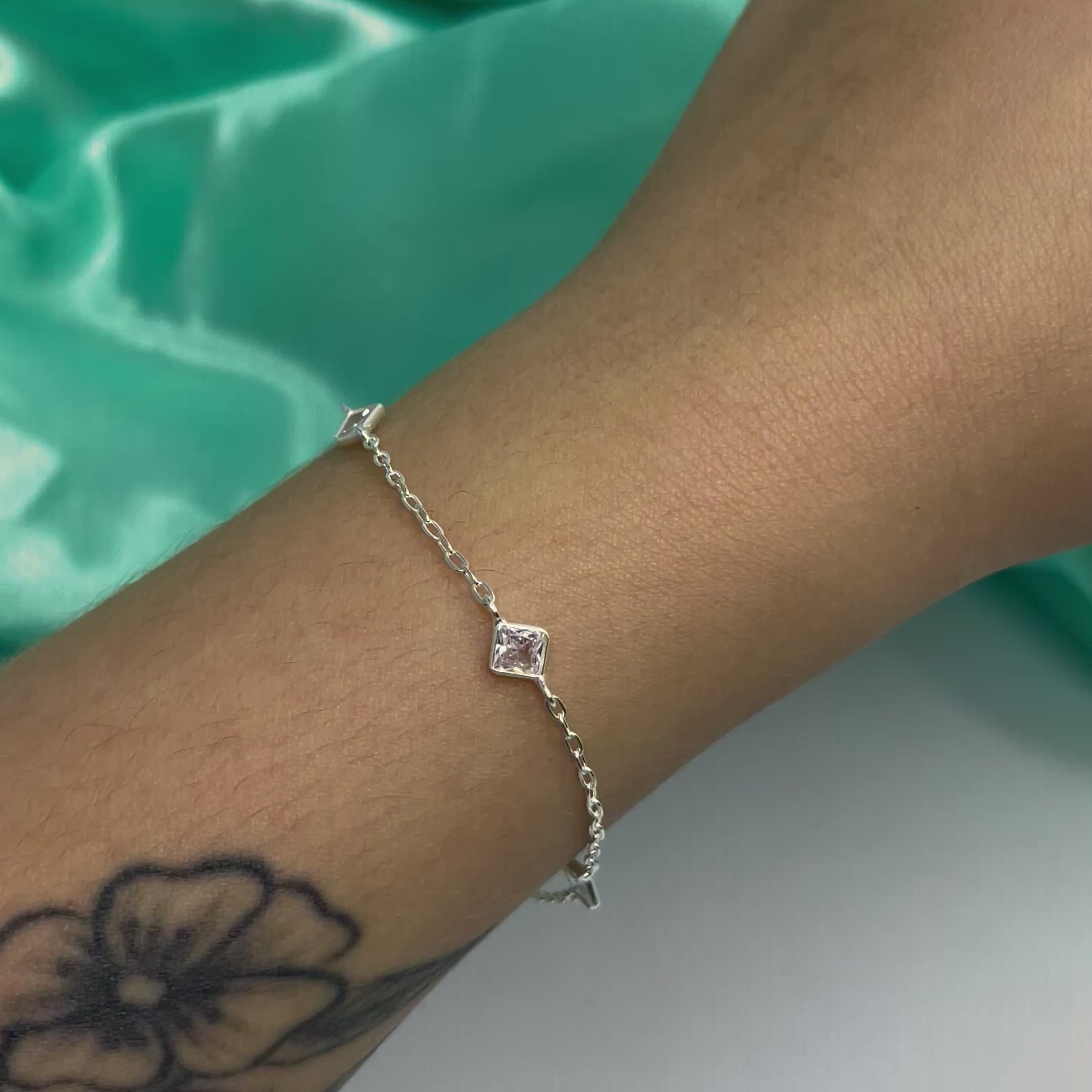 Pulseira Ponto de Luz Quadrado